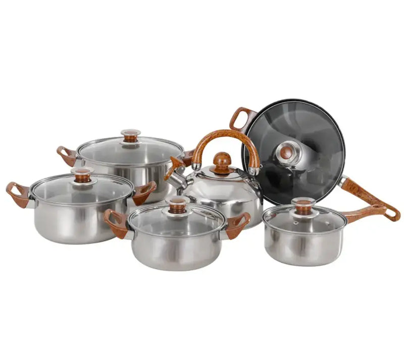 German Cookware Set 6 Pieces With Glass Lid Promo +  Snap Deal.