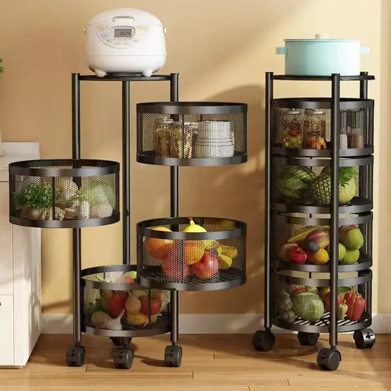 Four-Layer Round Rotating Storage Shelf Trolley +  Snap Deal.