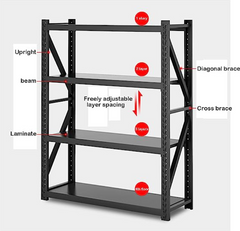 3M High Shelving 200 Kg Per layer 4 Tier Storage Metal Shelf Rack