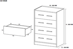 Tallboy - Chest of Drawers - 4 Drawer Promo - Snap Deal