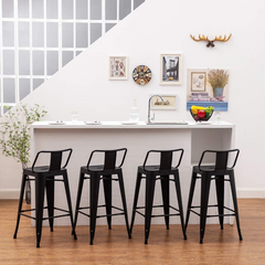 Bar Stools Chair Cafe Bar Stool Chair with Back Support Set of 4 Pcs Promo +  Snap Deal.