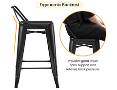 Bar Stools Chair Cafe Bar Stool Chair with Back Support Set of 4 Pcs Promo +  Snap Deal.