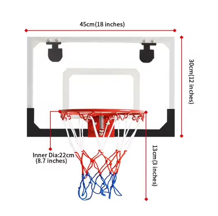 Basketball Hoop Ring with Ball Over the Door