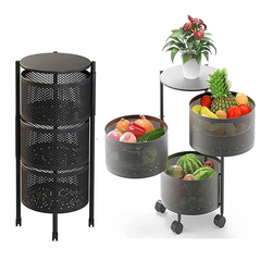 Three-Layer Round Rotating Storage Shelf Vegetable +  Snap Deal.