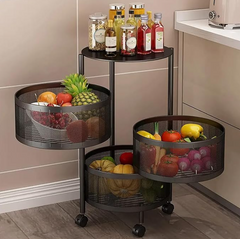 Three-Layer Round Rotating Storage Shelf Vegetable +  Snap Deal.