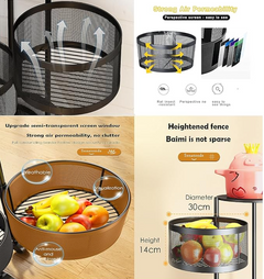 Three-Layer Round Rotating Storage Shelf Vegetable +  Snap Deal.