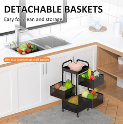 4 Layer Kitchen Square Rotating Trolley - Snap Deal