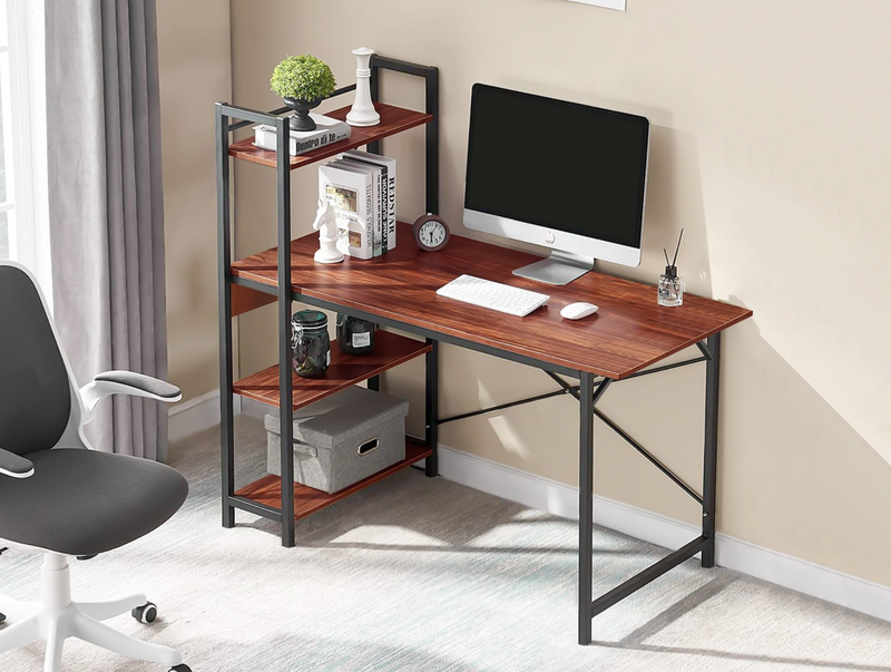 Computer Desk with Four Tier Bookshelf Promo +  Snap Deal.