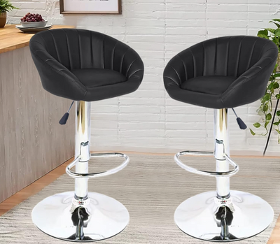 2 PCs Set Bar Stool Chair with Back Support Set Of 2 PCs Promo