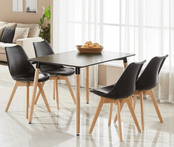 Dining Table with 4 Chairs Modern Home Dining Room Kitchen Promo +  Snap Deal.