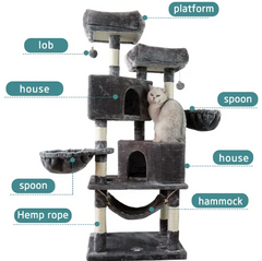 Cat Tree House Tower 145cm +  Snap Deal.