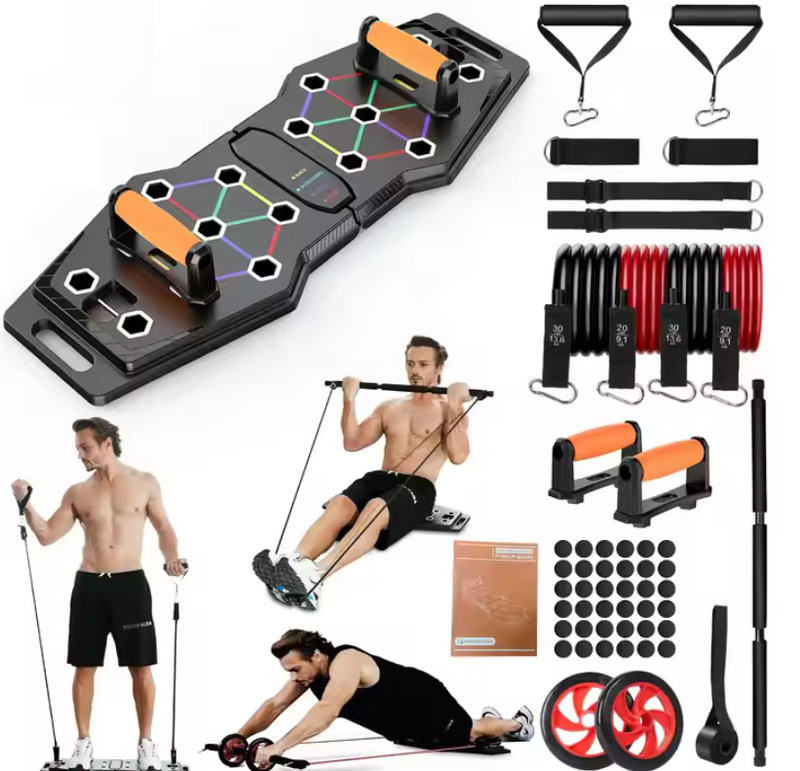 Workout Equipment Bar With Foldable Push Up Resistance Band +  Snap Deal.