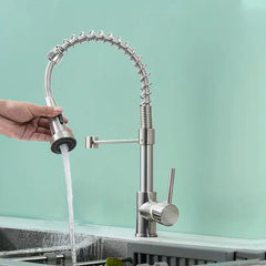 Kitchen Pull Down Spring Sink Faucet 360 Rotation Hot Cold Mixer Tap