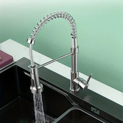 Kitchen Pull Down Spring Sink Faucet 360 Rotation Hot Cold Mixer Tap