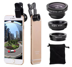 3 in 1 Wide Angle Zoom Fish Eye Macro Lenses +  Snap Deal.