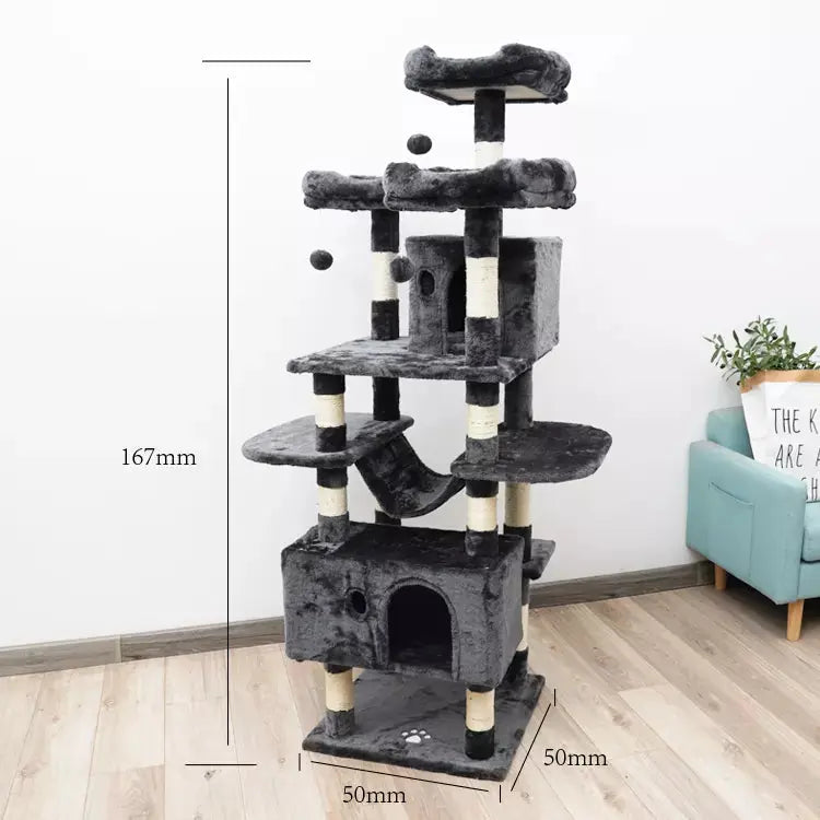 Cat Tower Cat Scratching Sleeping Playing Tree- 167 CM Promo +  Snap Deal.